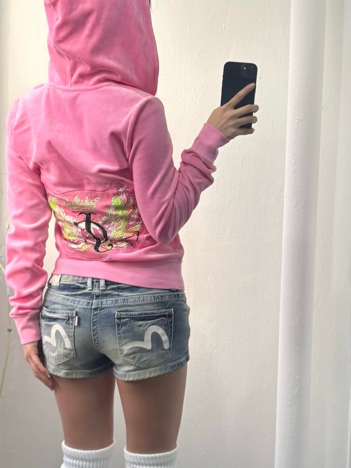Juicy Couture Pink Velvet Hood Zip-Up 상품이미지1