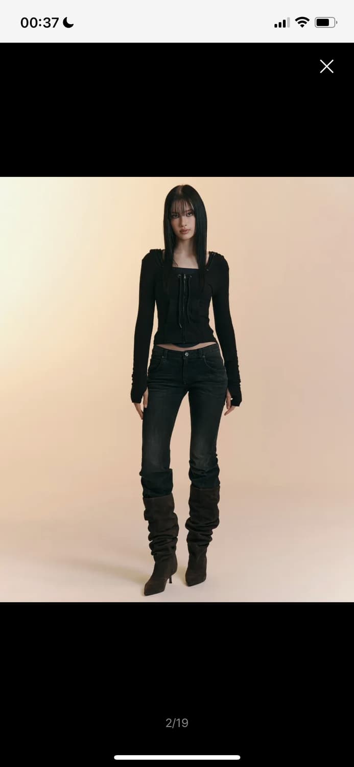 (새상품) 플리즈노팔로우 부츠컷 데님 팬츠 상품이미지3