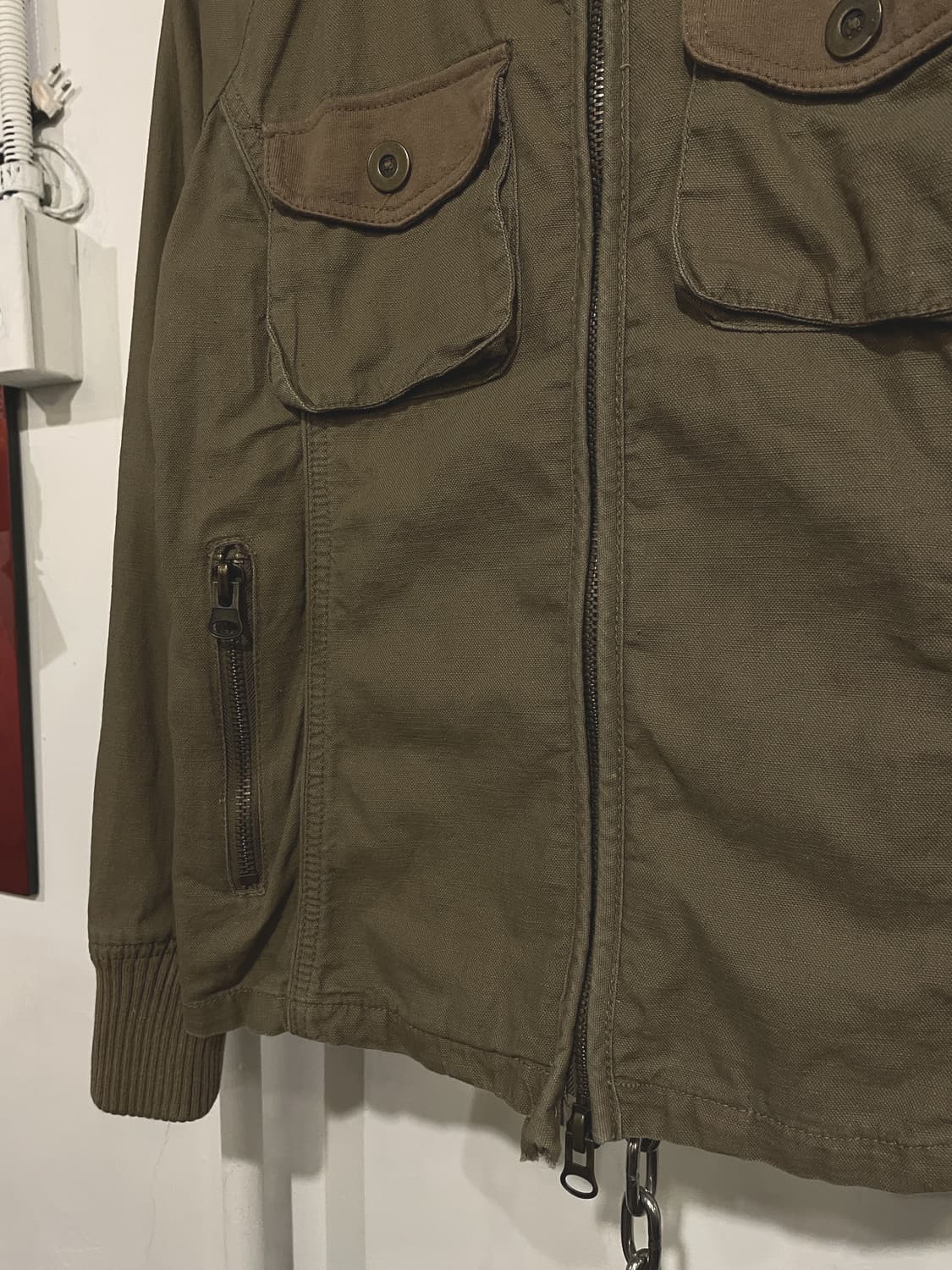 back number 브라운 포켓 후드 자켓 y2k 밀리터리 상품이미지3