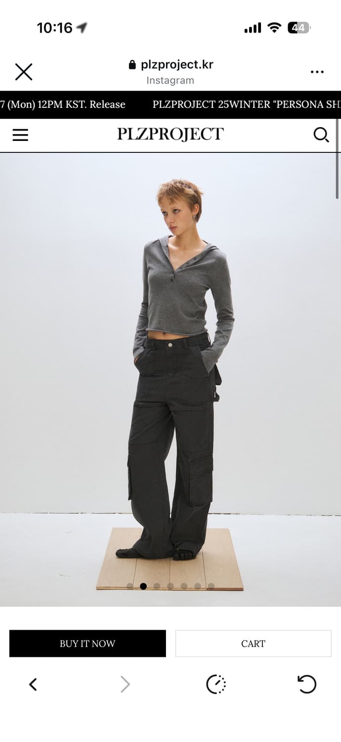 플리즈프로젝트 carpenter parachute pants 차콜 상품이미지2