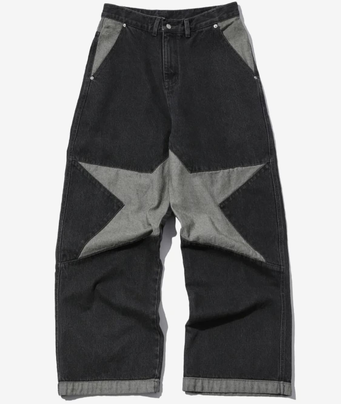 꼼파뇨 스타 와이드 데님 팬츠 리버스블랙 M 상품이미지1