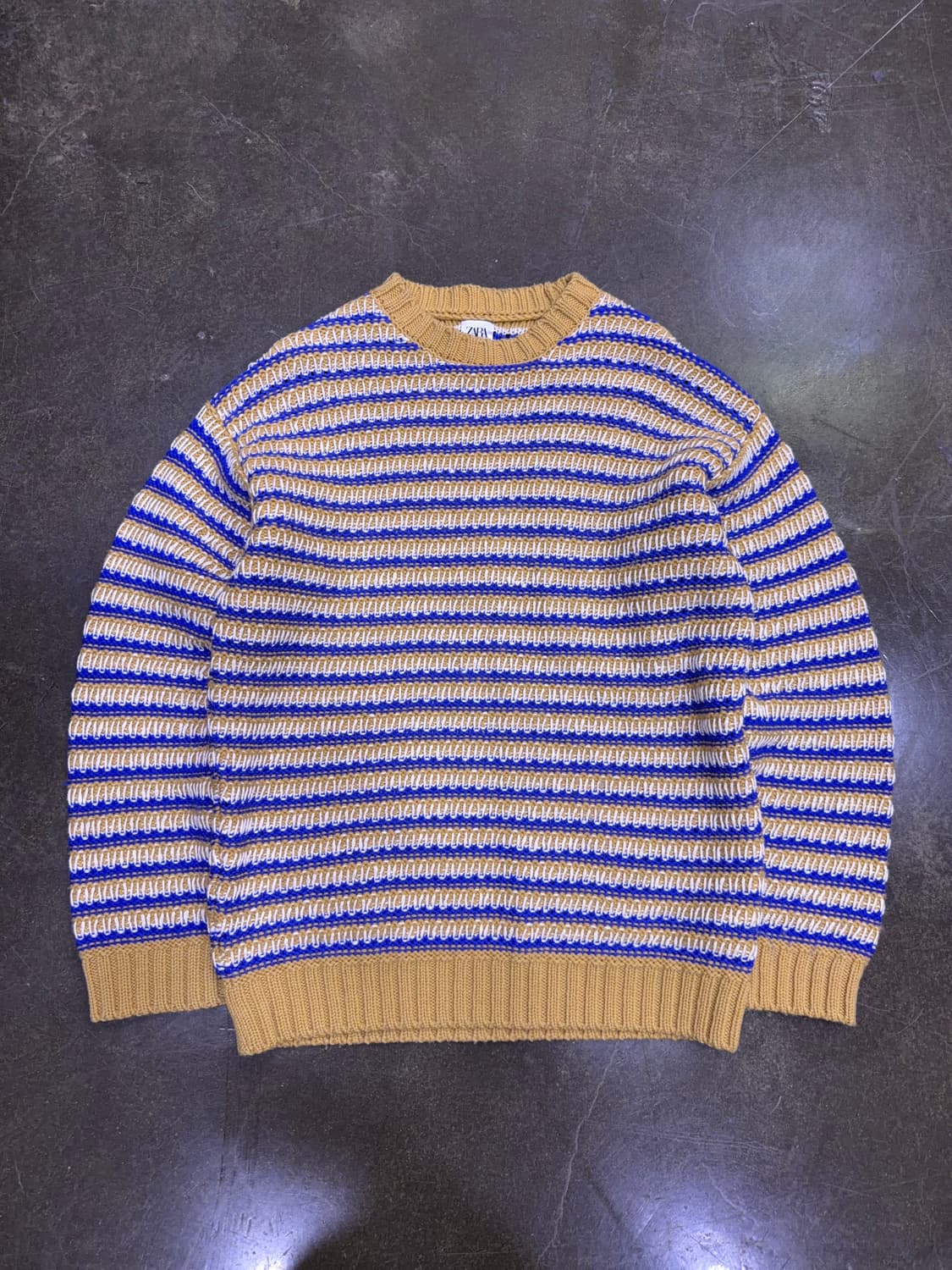 자라 컬러 배색 케이블 니트 스웨터 L 상품이미지1