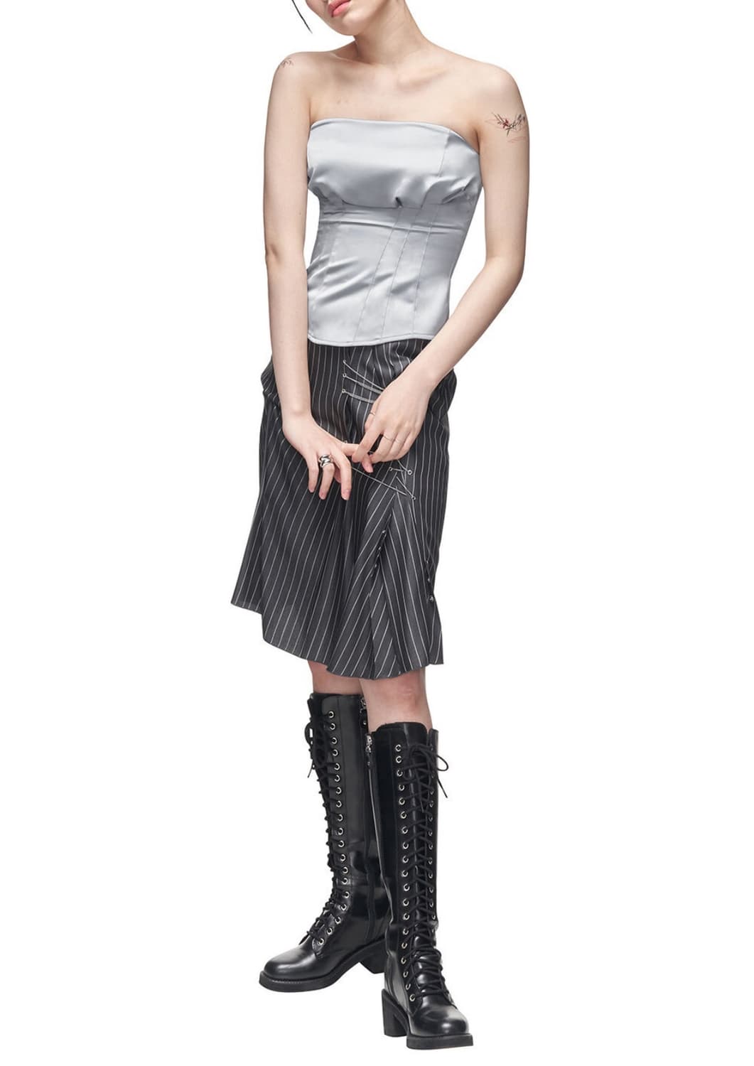 킴지수 테일러드 탑 라이트 그레이 상품이미지2