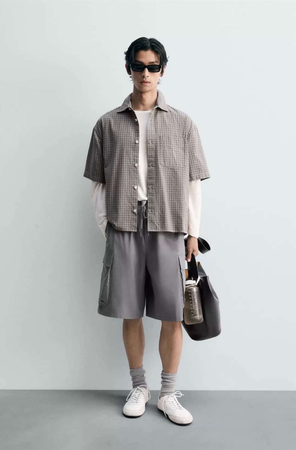 자라 체크 스트럭처 셔츠 상품이미지1