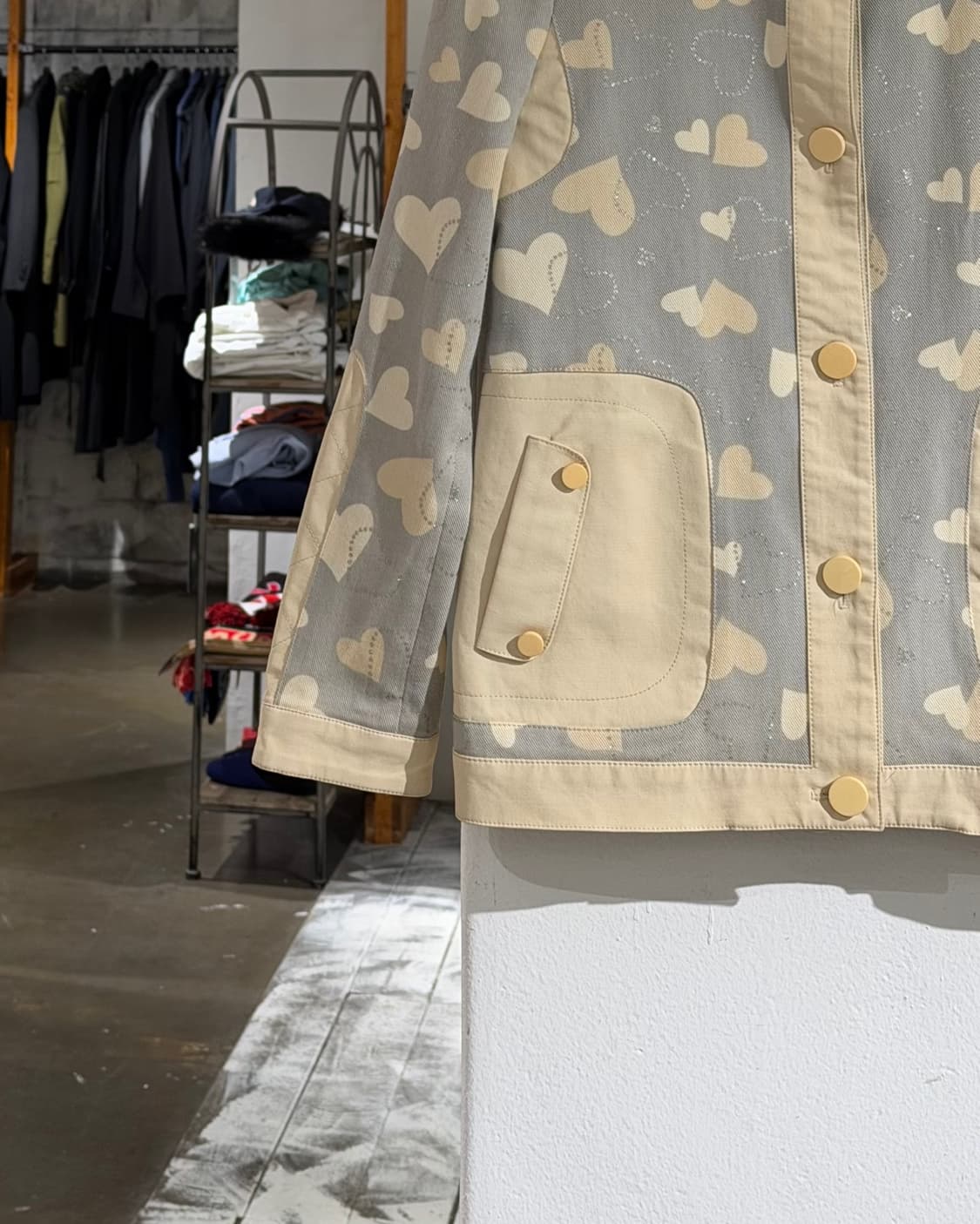 겐조 진스 블루 코튼 하트 프린트 자켓 상품이미지7