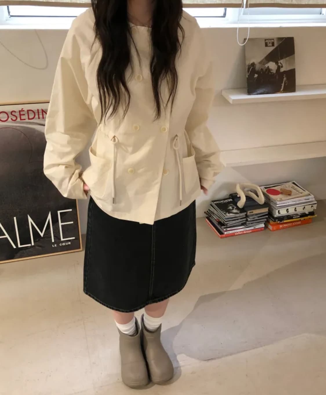 피터 카라 스트링 루즈 자켓 연그레이 상품이미지4