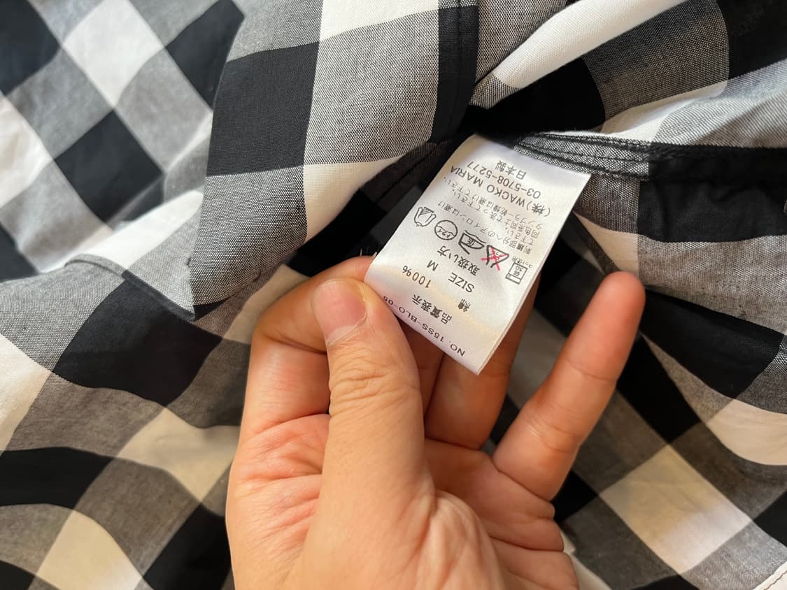 와코마리아 오픈카라 체크반팔셔츠 상품이미지8