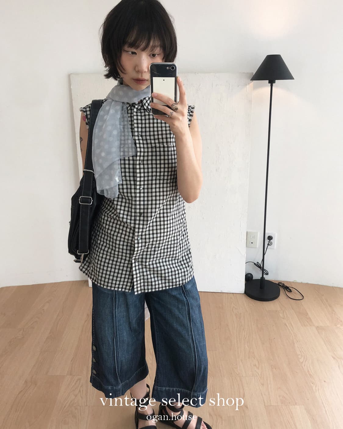 vintage DIESEL check cut-off shirts 상품이미지3