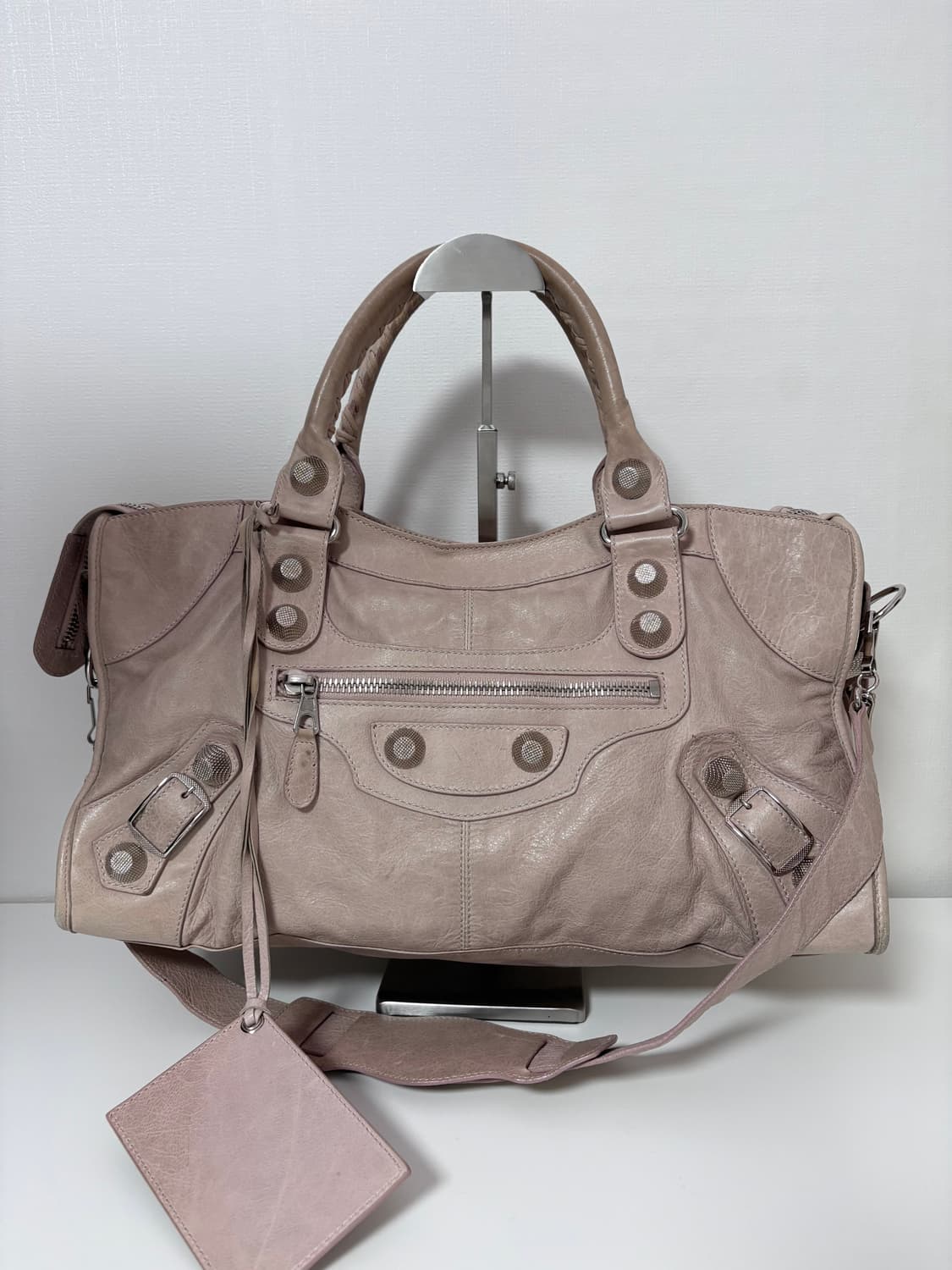 발렌시아가 파트타임 자이언트 모터백 핑크베이지 상품이미지1