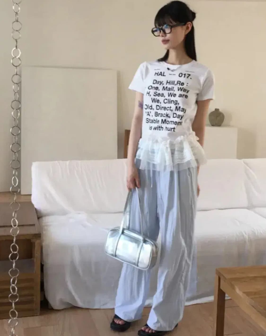 프릴 레이어드 레이스 벨트 블랙  상품이미지5
