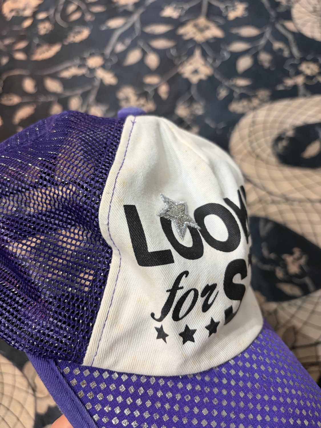 Y2K Glitter Mesh Crimson Cap 상품이미지6