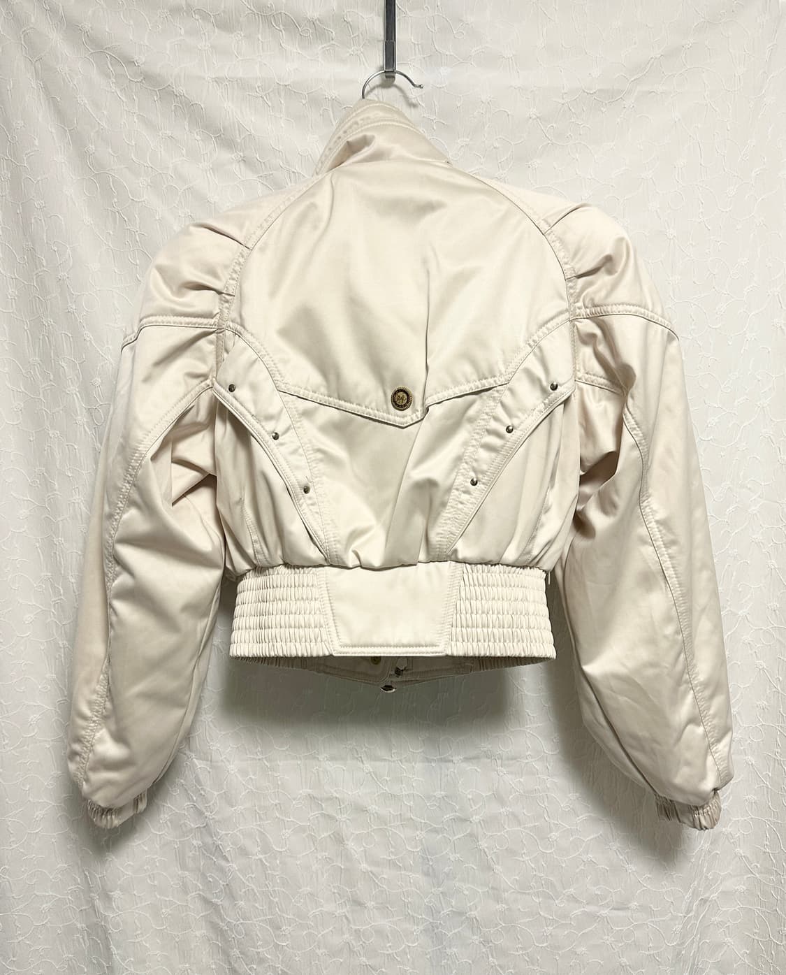 빈티지 00s y2k 글로시 핀턱 크롭 블루종 봄버 자켓 상품이미지2