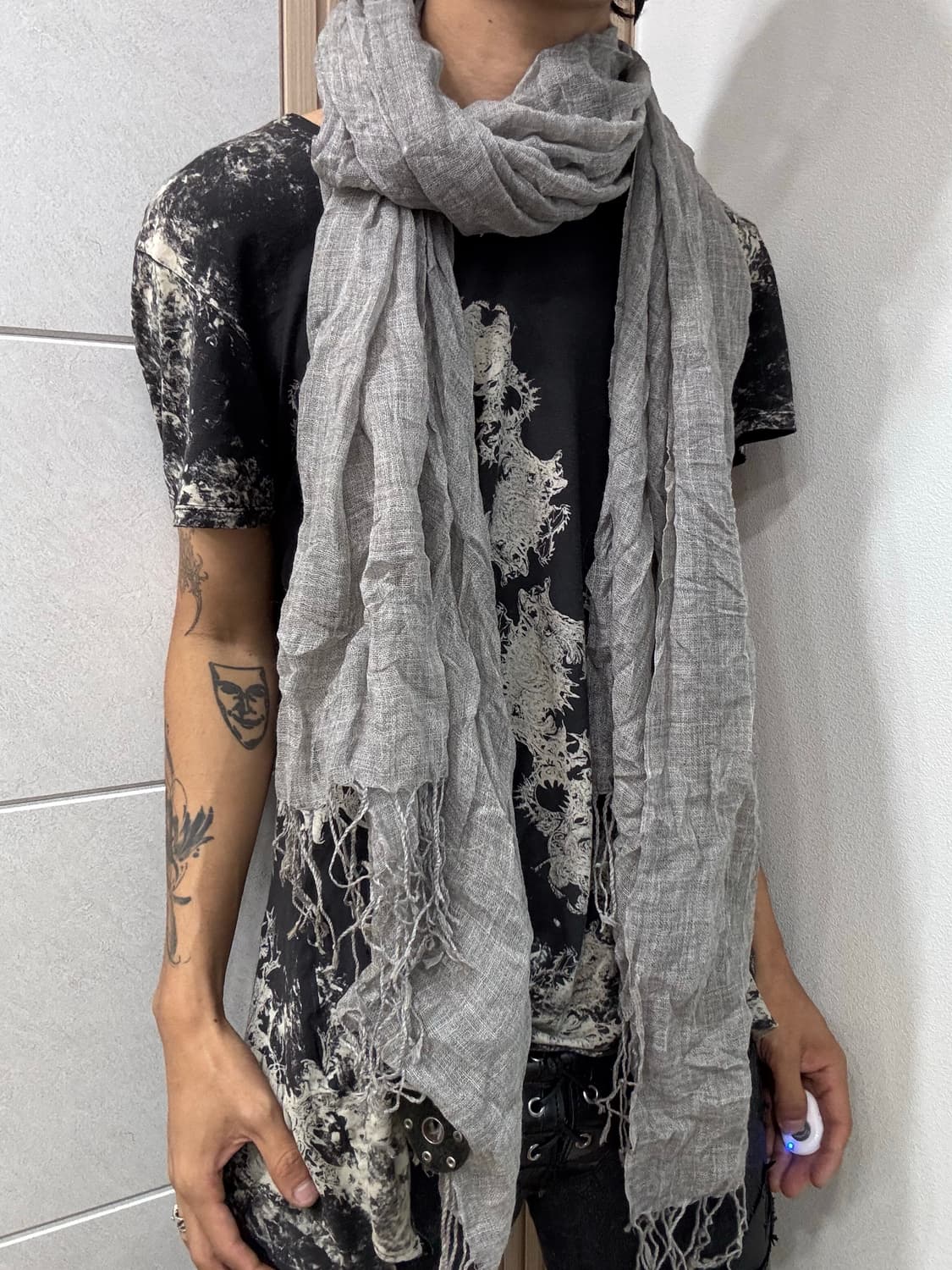 8. Grunge mood grey scarf 3.2 상품이미지3