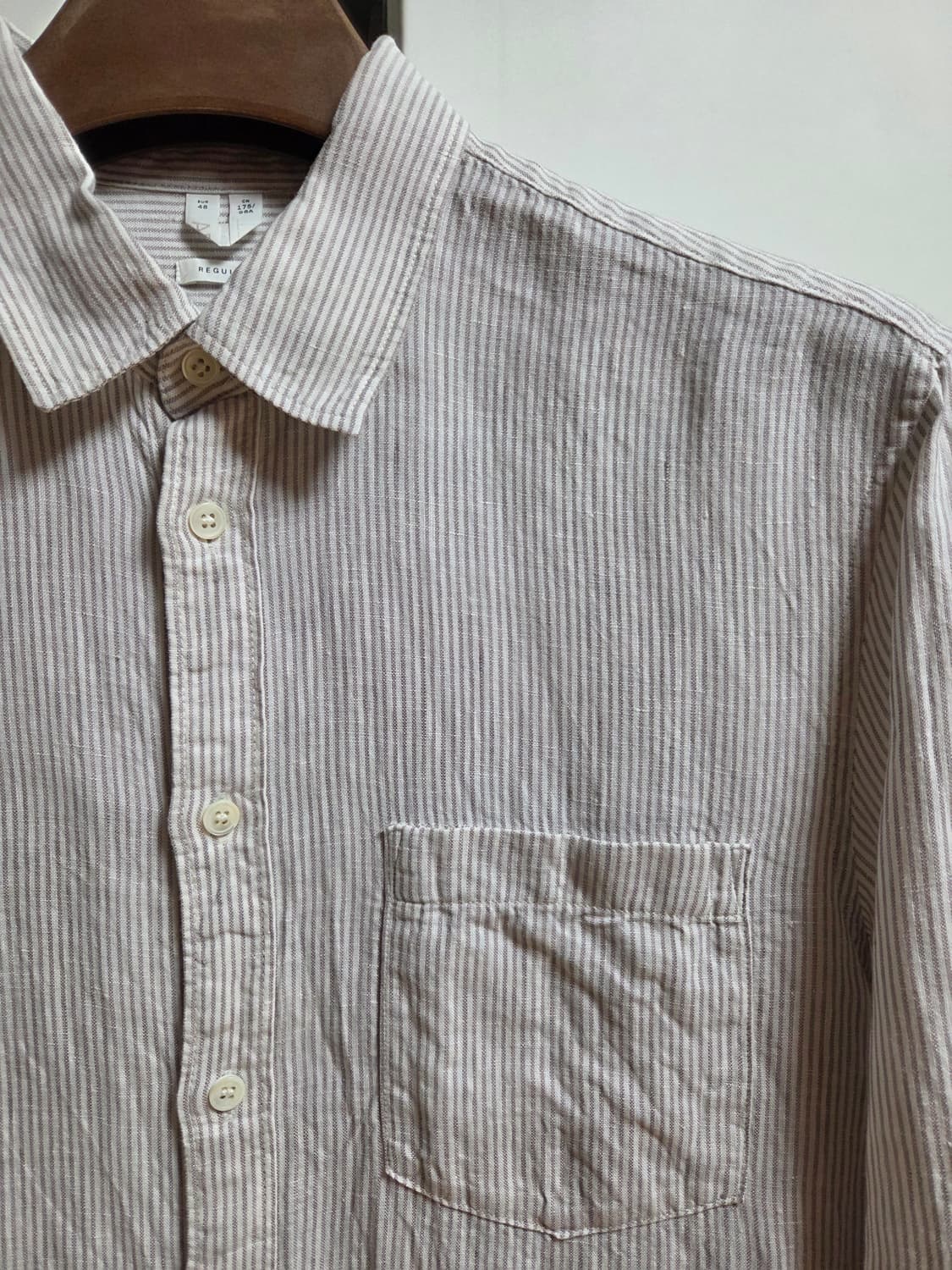 아르켓 스트라이프 리넨셔츠 46사이즈 상품이미지3