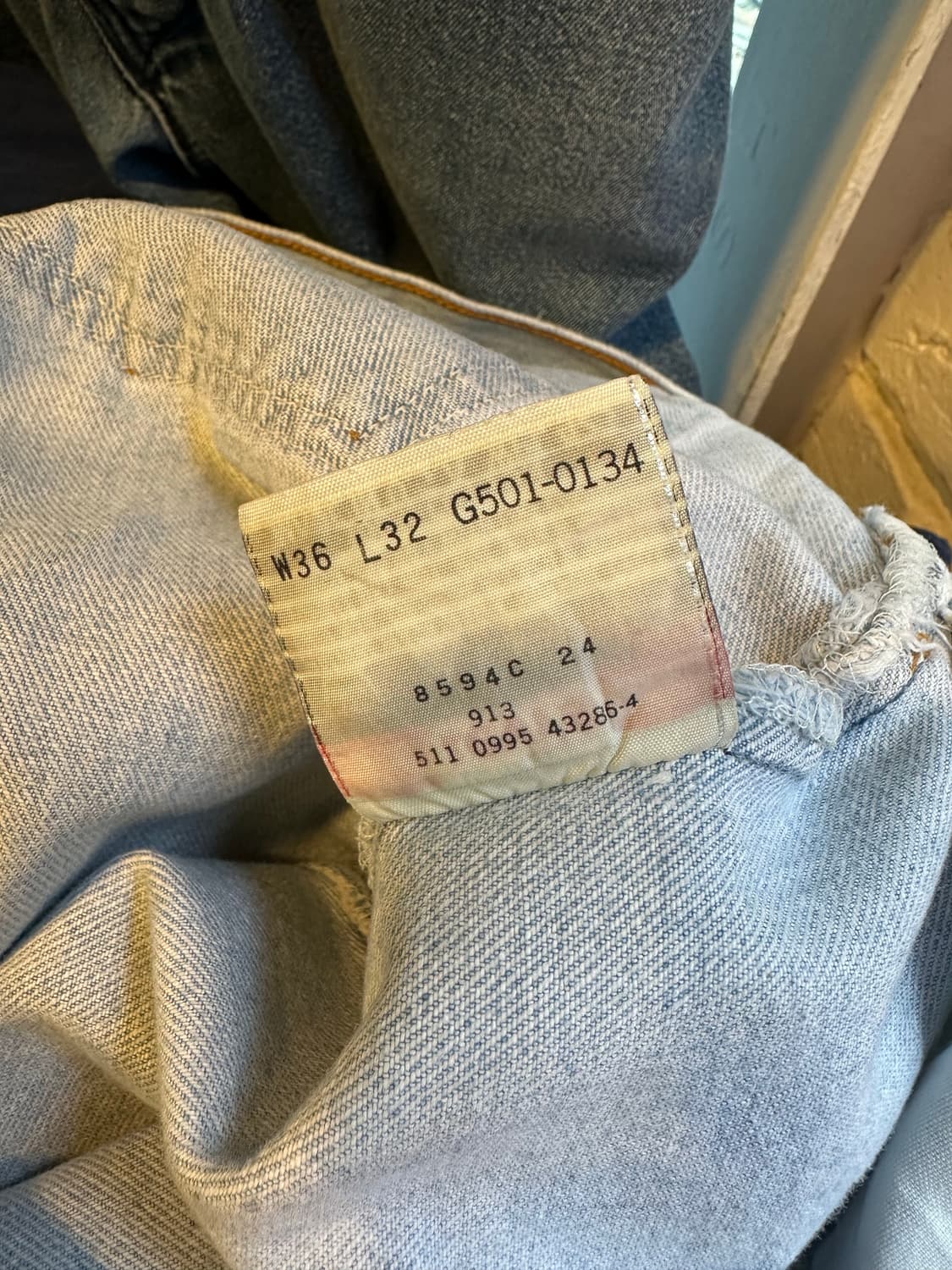 90s 리바이스501 데님 팬츠 36x32 made in usa 상품이미지9