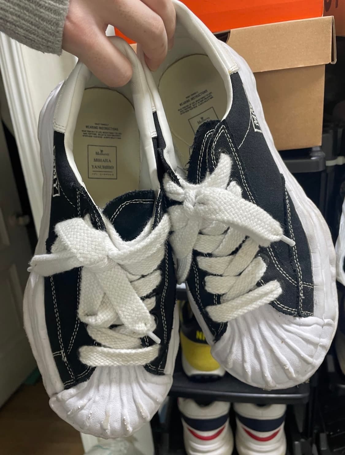 메종 미하라 야스히로 블레이키 OG 솔 캔버스 로우 탑 스니커즈 상품이미지2