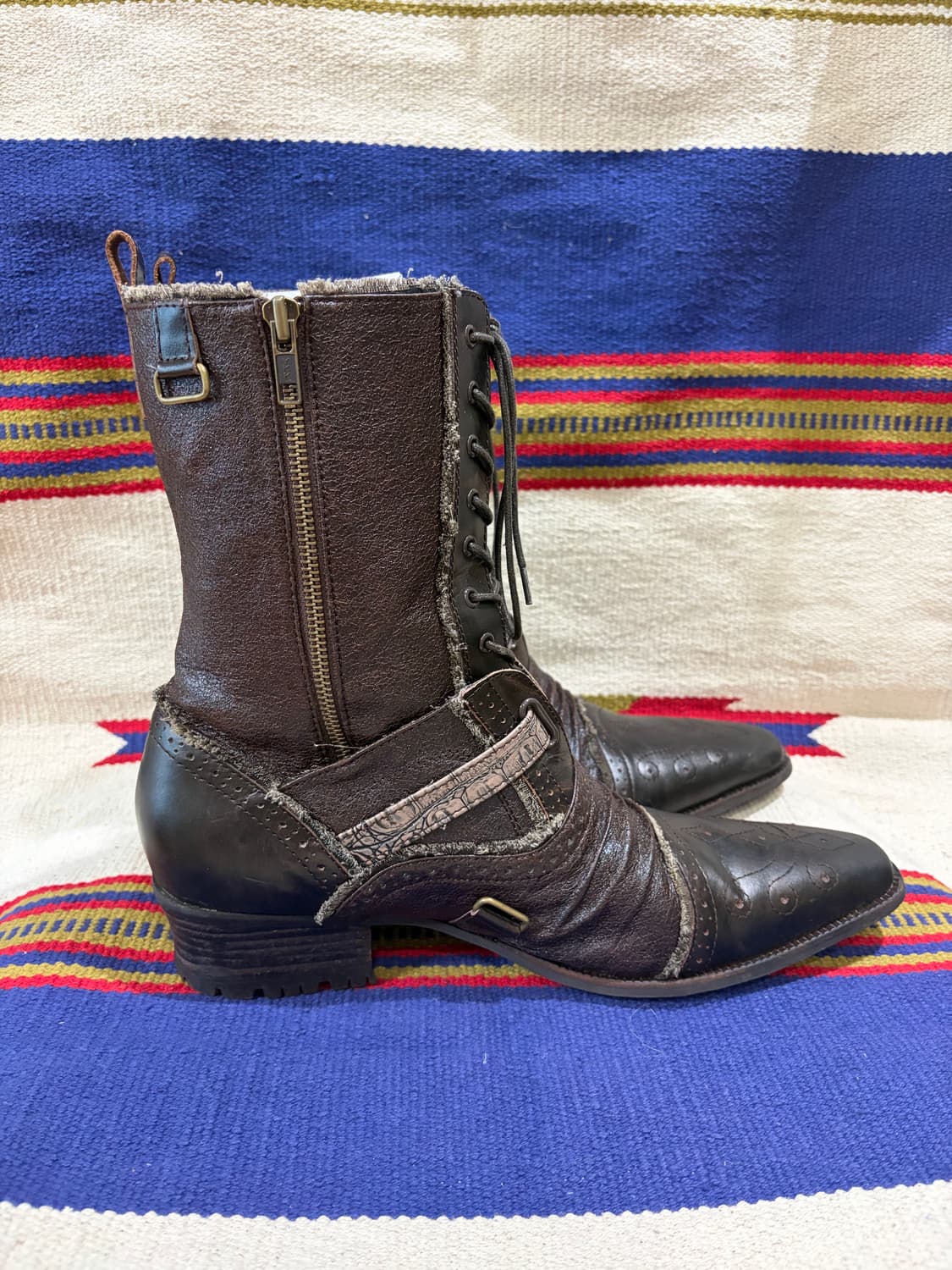 Western lace up grunge boots /웨스턴 그런지 부츠 상품이미지5