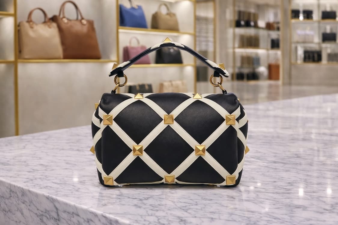 [S급] 발렌티노 로만 스터드 금장 장식 라지 숄더백 판매합니다!!! 상품이미지2