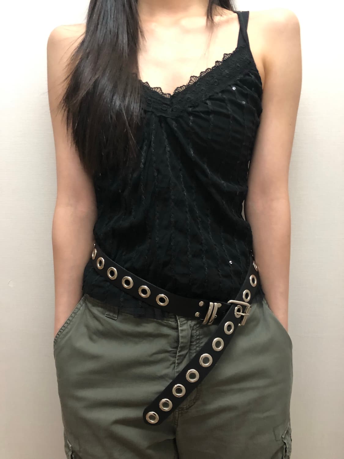 빈티지 블랙 스팽글 슬리브리스 상품이미지1