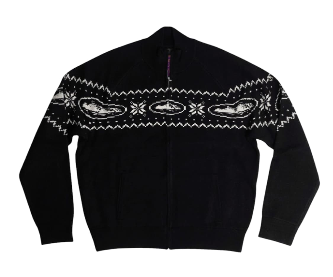 [L] 코르테이즈 홀리데이 니트 집업 블랙 상품이미지1