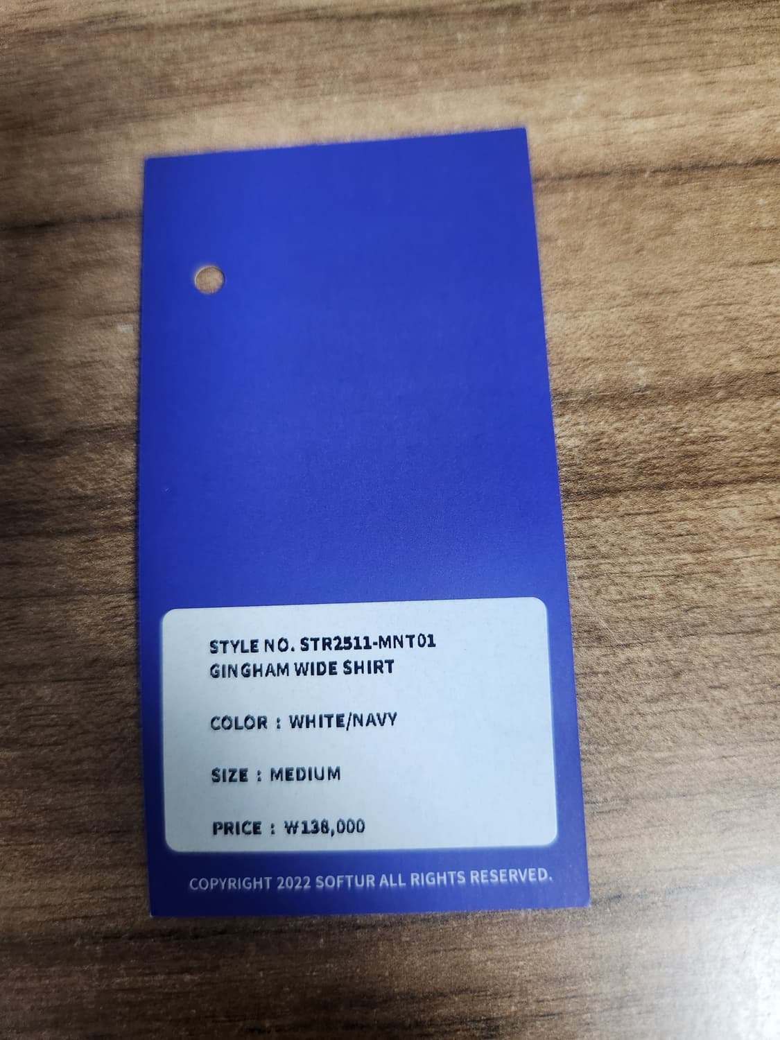 소프터 깅엄체크셔츠 네이비 M사이즈 상품이미지3