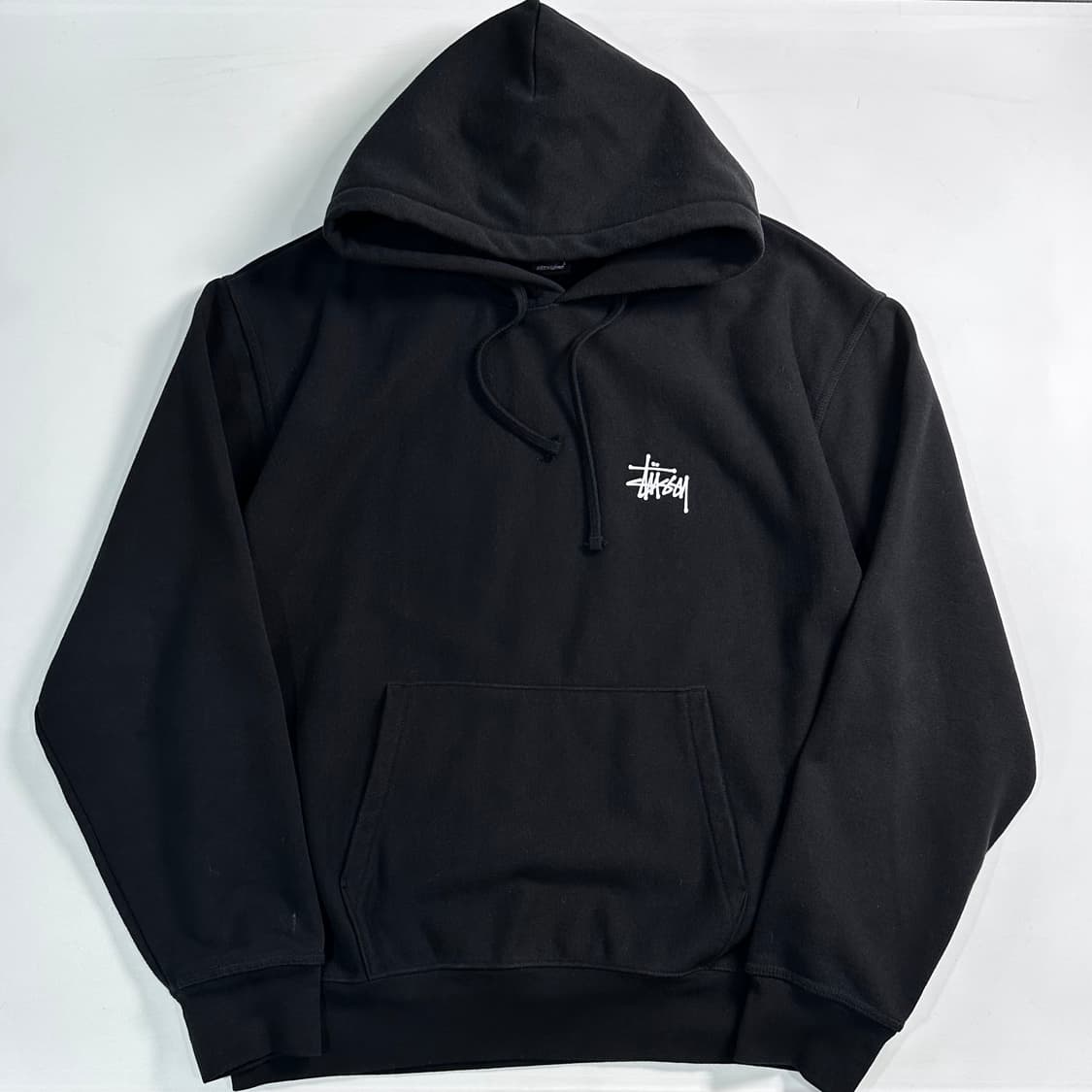스투시 스탁로고 오버사이즈 블랙 후드티 상품이미지1