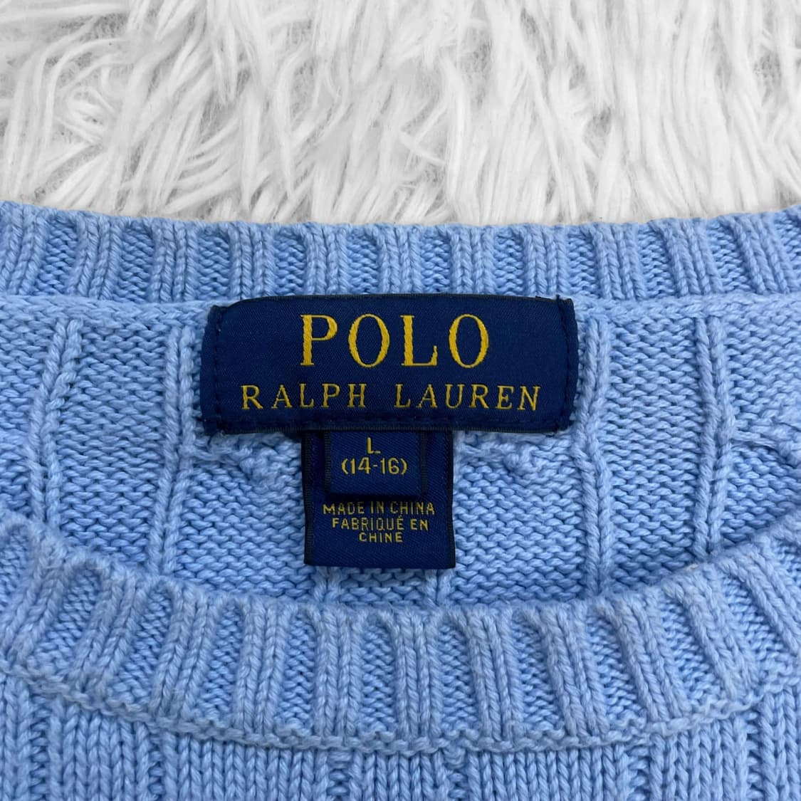 폴로 랄프로렌 포니 로고 케이블 라운드 니트 소라 상품이미지4