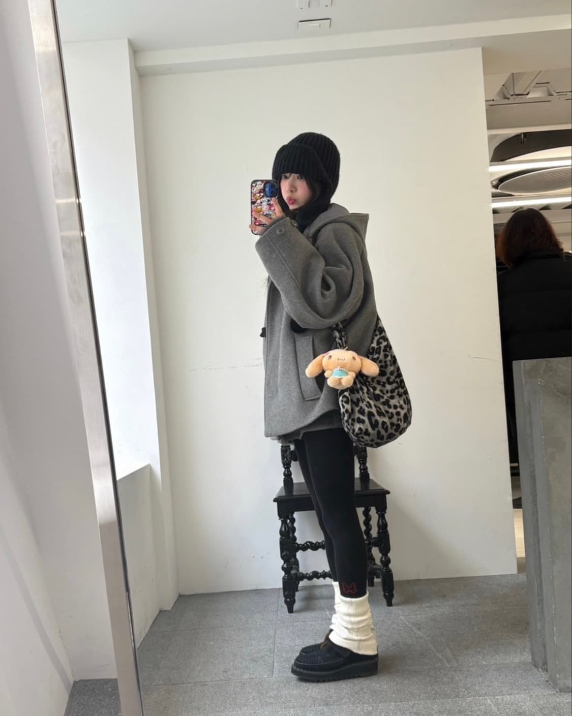 타입서비스 후디드 하프코트 그레이 (모카착용) 상품이미지4