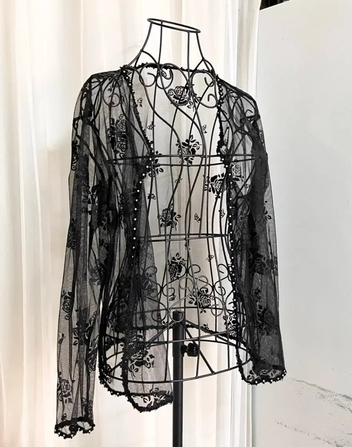 갸루 시스루 가디건 오네갸루 베메클 장미 집업 상품이미지2