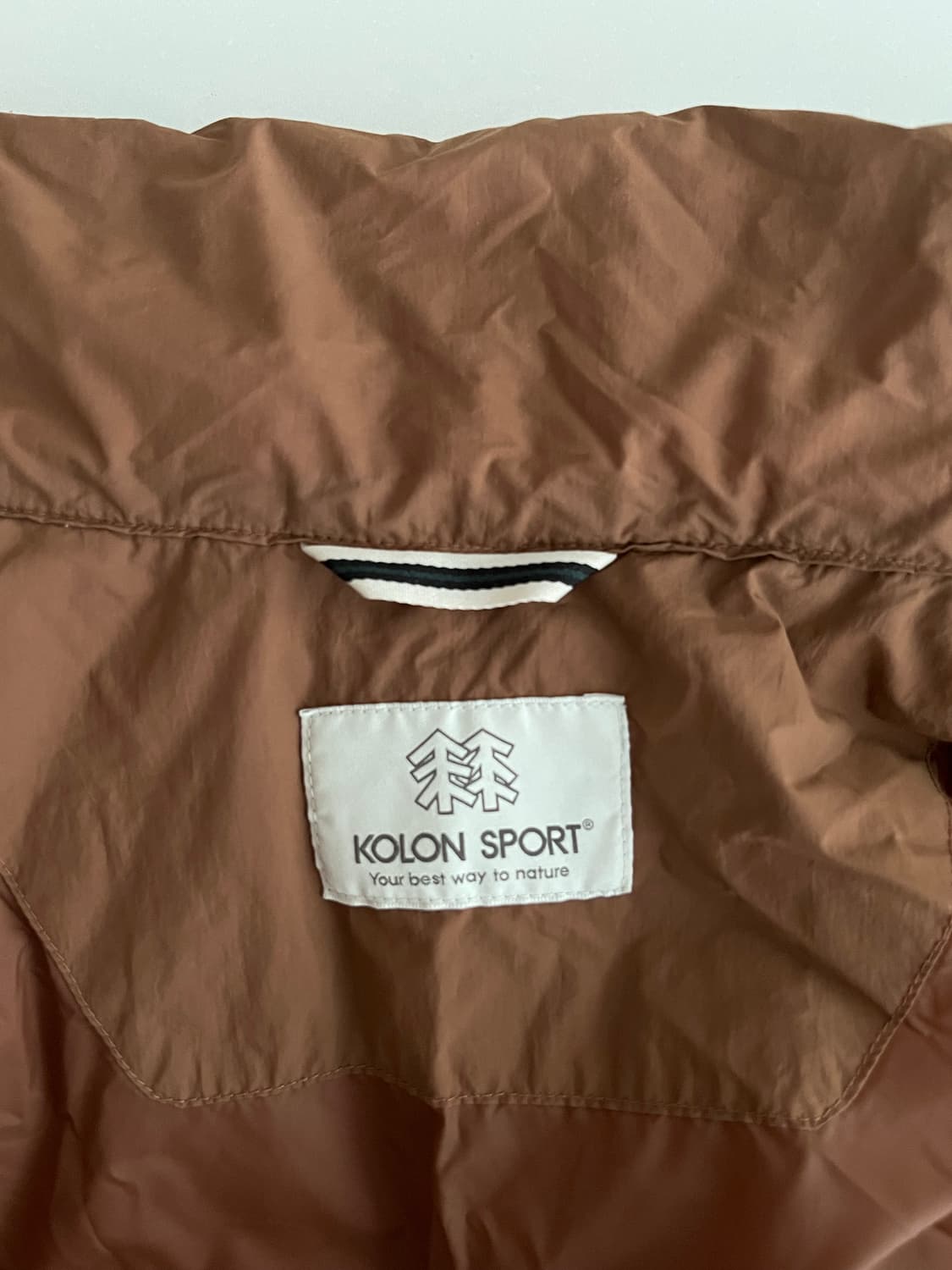 95) 코오롱 스포츠 구스다운 패딩 점퍼 브라운 상품이미지3