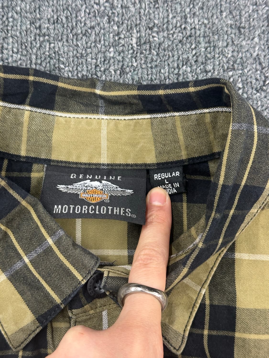 L)할리데이비슨 vintage 타탄체크 반팔셔츠 상품이미지3