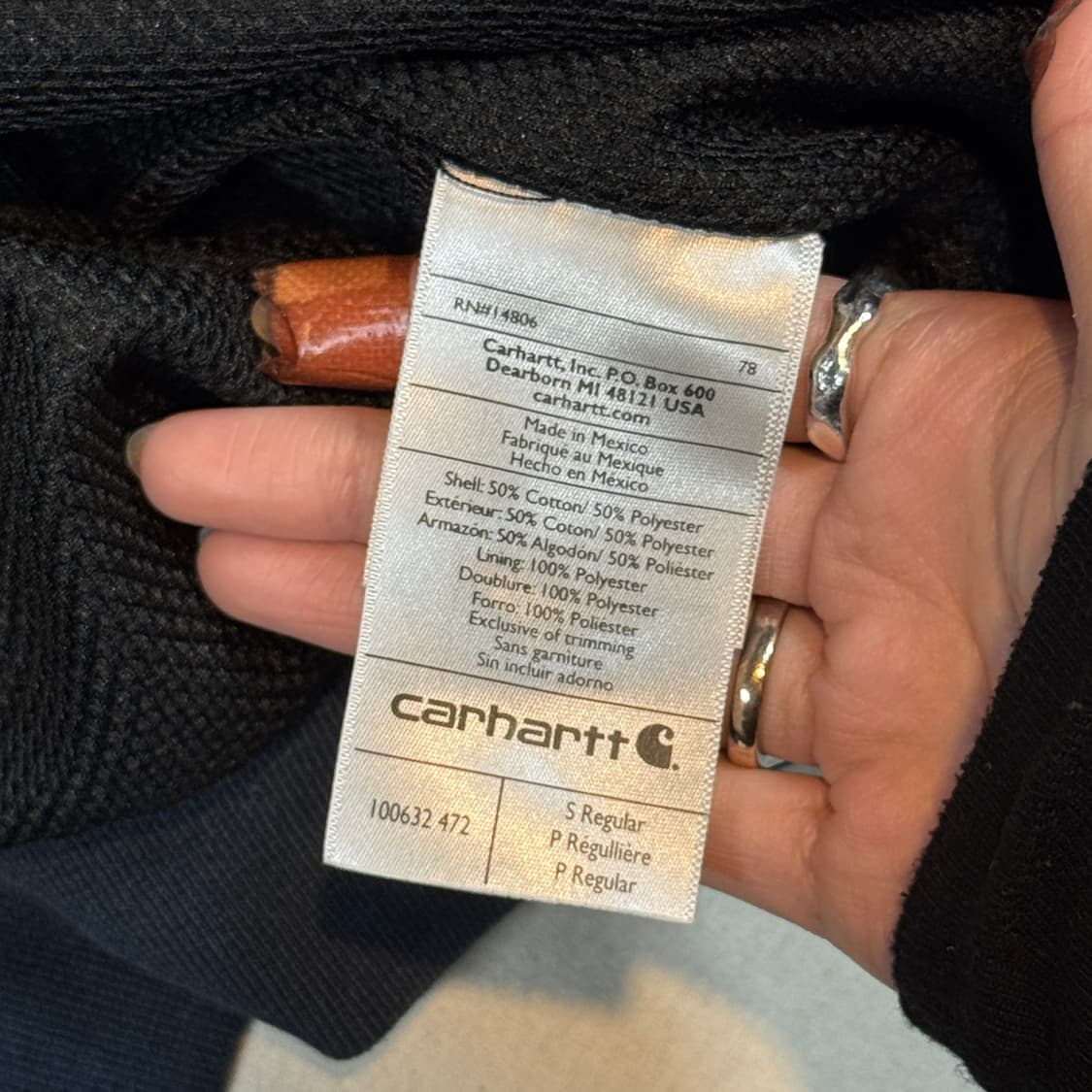 S) 칼하트 레인디펜더 워크웨어 써멀 후드집업 상품이미지9