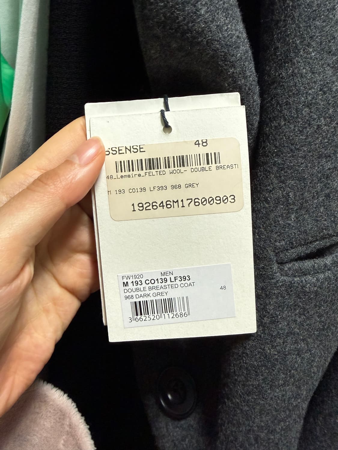 LEMAIRE 르메르 double breasted 코트 판매 상품이미지4