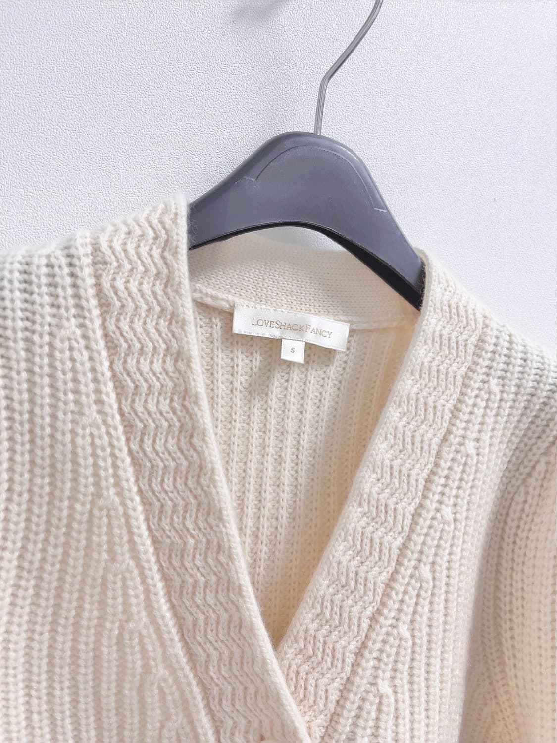 LOVE SHACK FANCY 크림 크롭 울 캐시미어 가디건 상품이미지6