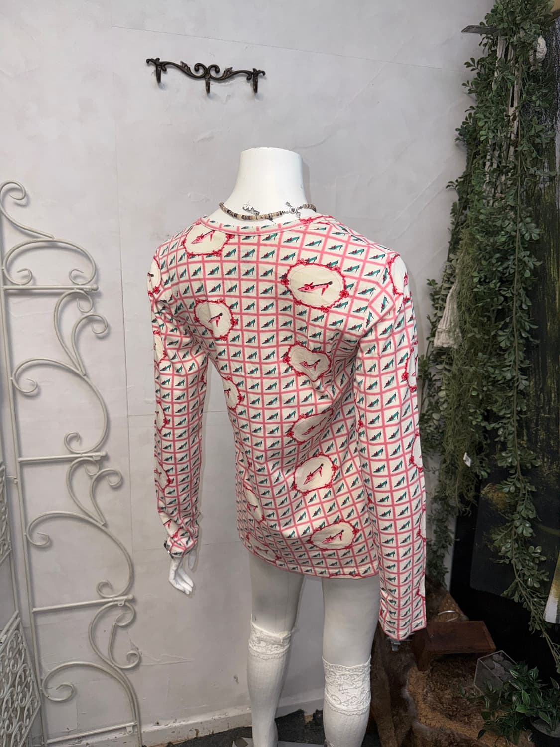 Pink mint check heels long sleeve 상품이미지6