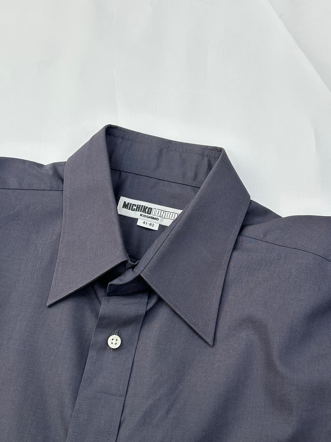 미치코런던 네이비 카라 셔츠 시티보이 베이직  봄 가을 상품이미지4