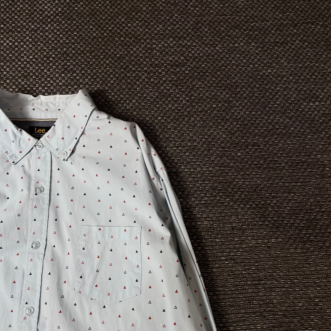 LEE 리 스카이블루 트라이앵글 패턴 긴팔 셔츠 XXL 상품이미지3