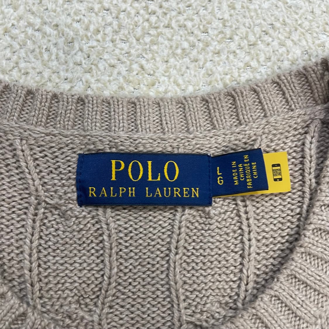 폴로 랄프로렌 포니 로고 케이블 니트 베이지 상품이미지3