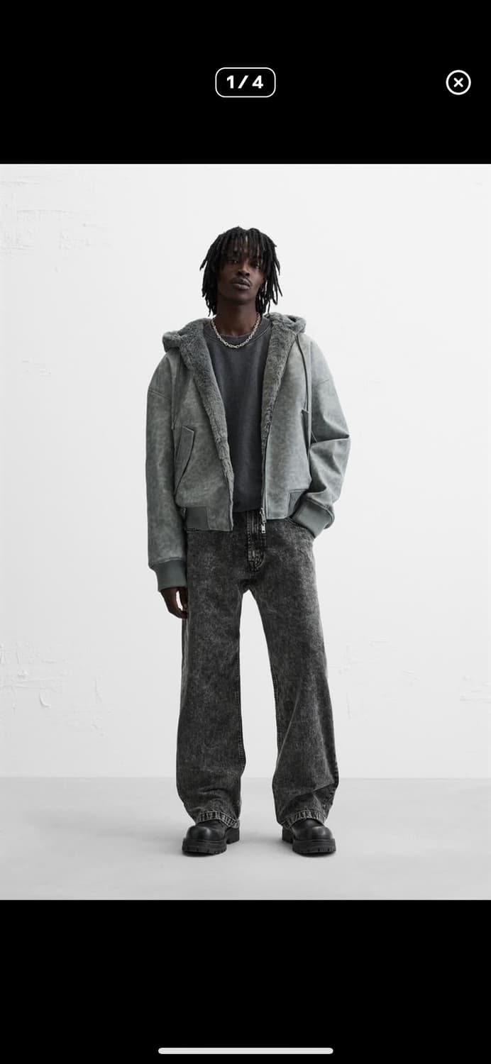 자라 리버시블 가죽효과 봄버재킷 상품이미지1