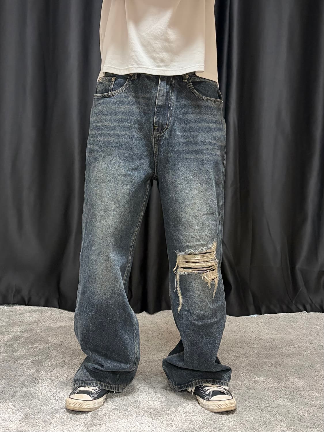 리테일 디스트로이드 패치 데님 M 상품이미지2