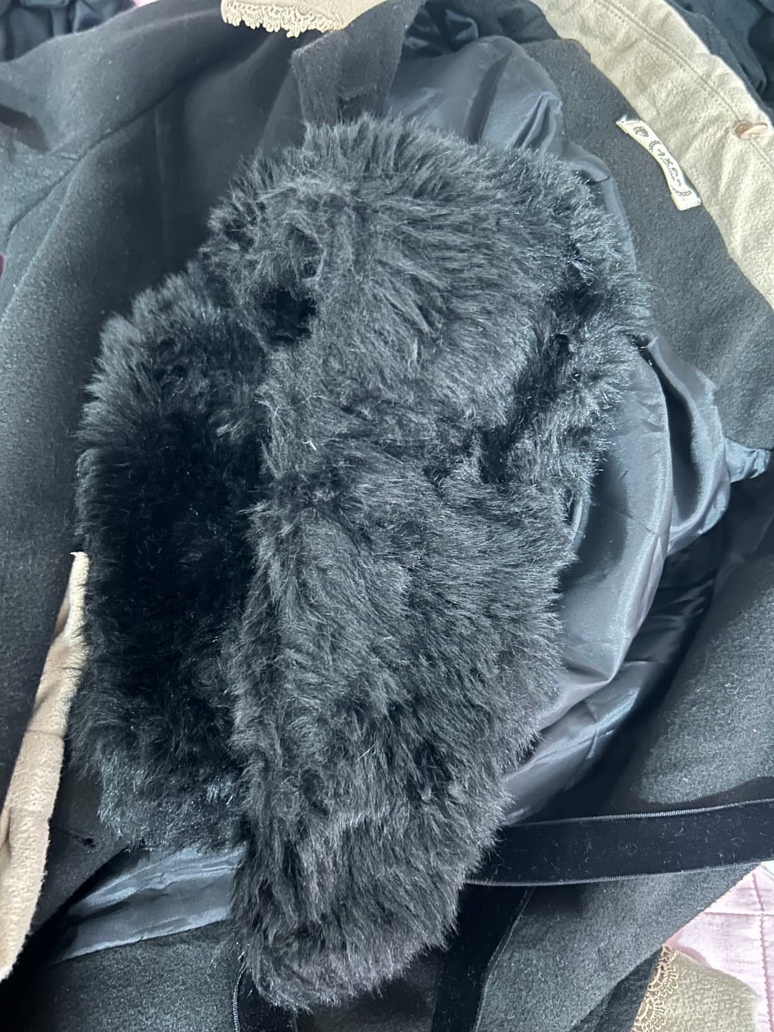 엑시즈팜 리본 블랙 겨울 코트 히메갸루 상품이미지4