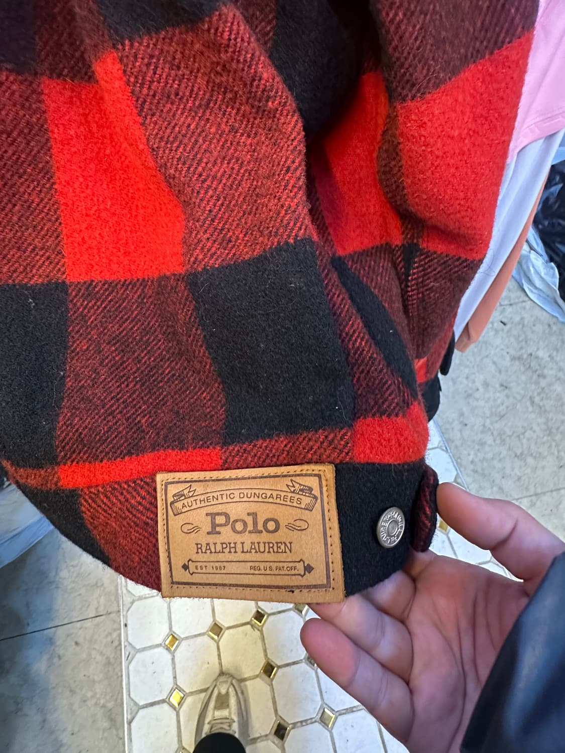 폴로 랄프로렌 레드 블랙 체크 자켓 상품이미지4