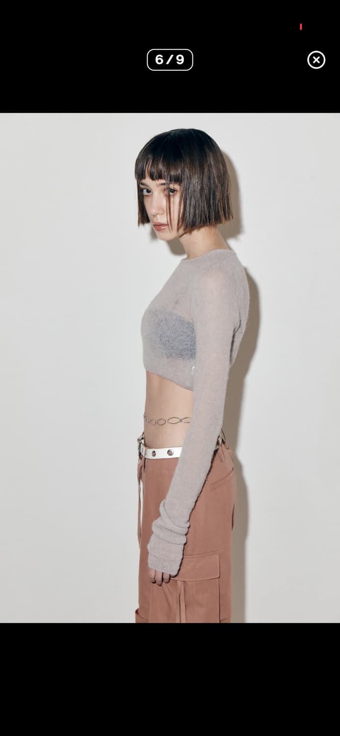 *해외출국으로 판매중단예정* 스튜디오테이블 크롭 알파카 니트 아이보리 상품이미지5