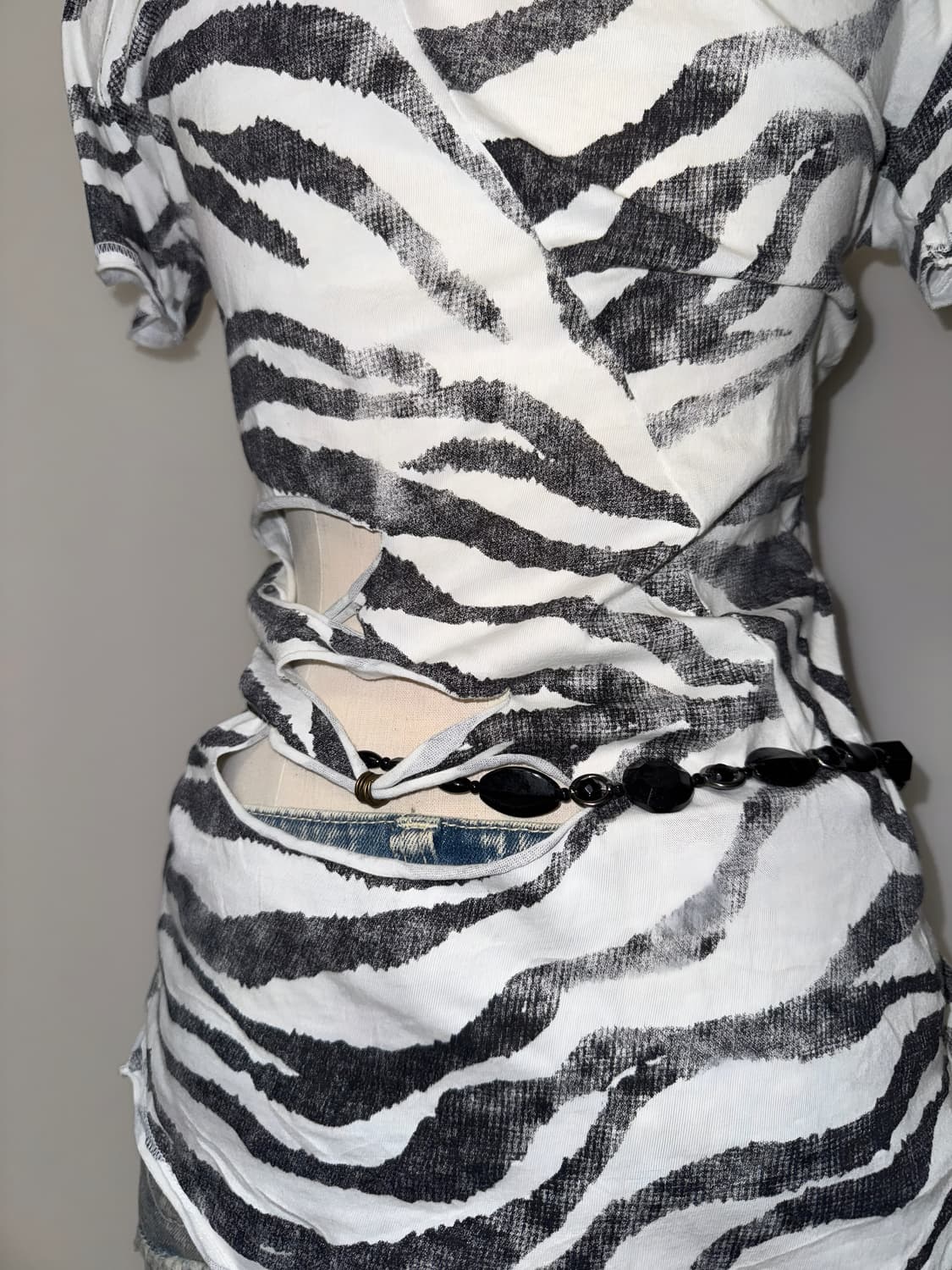 지브라 스크래치 언발 갸루탑 상품이미지8