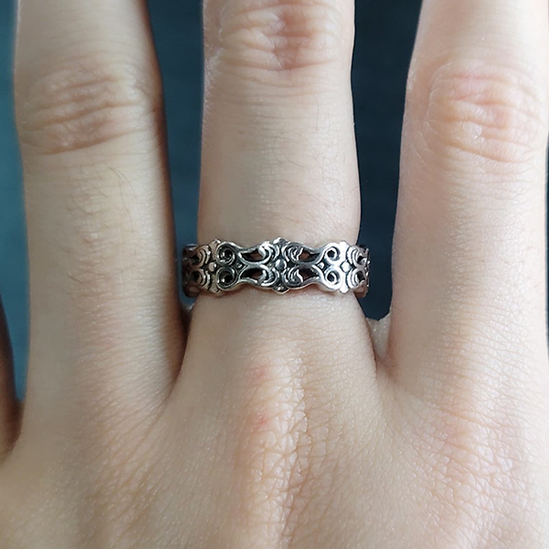 Rivel 백동 남자 엔틱 빈티지 명품 고대 곡선 문양 반지 상품이미지6