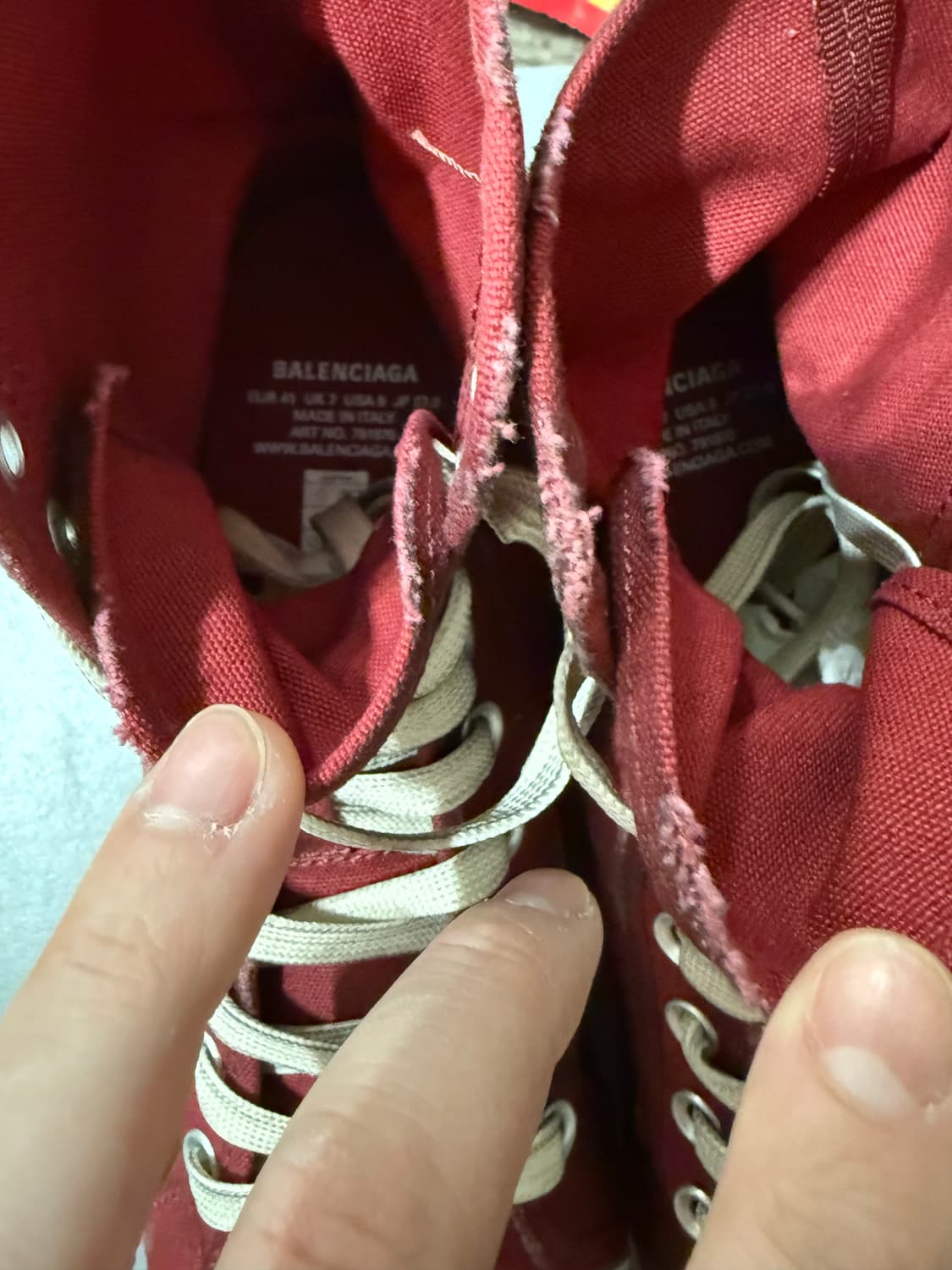 [41] 발렌시아가 파리스 울트라 플랫 하이탑 레드 상품이미지3