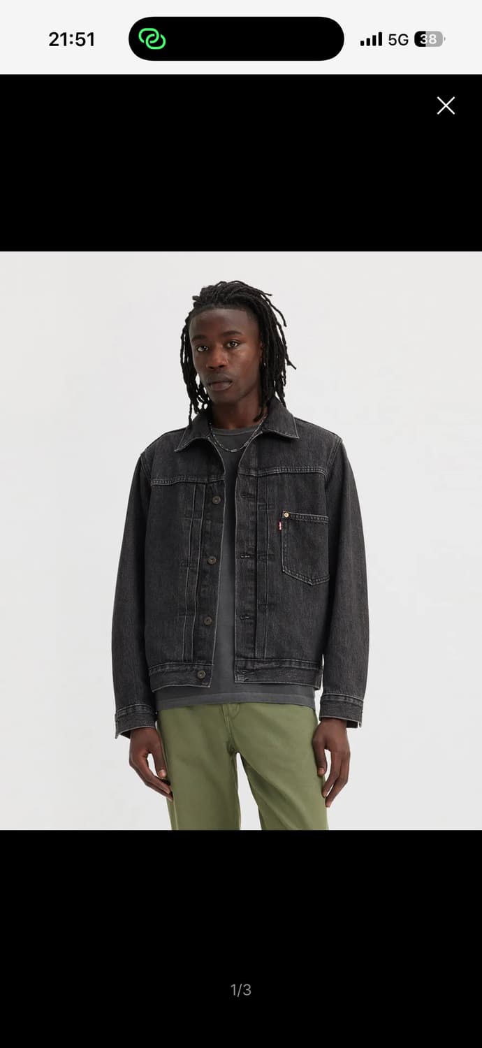 리바이스 타입1 트러커 데님 자켓 블랙 M 상품이미지6
