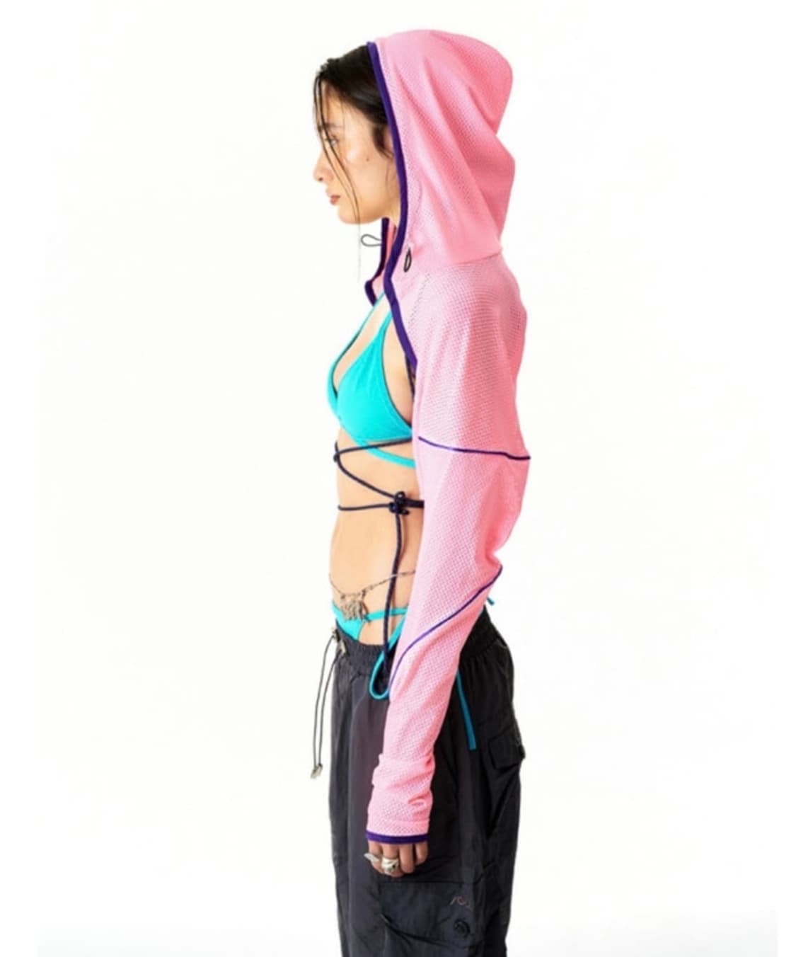 leey yeel 볼레로 후디 핑크 상품이미지3