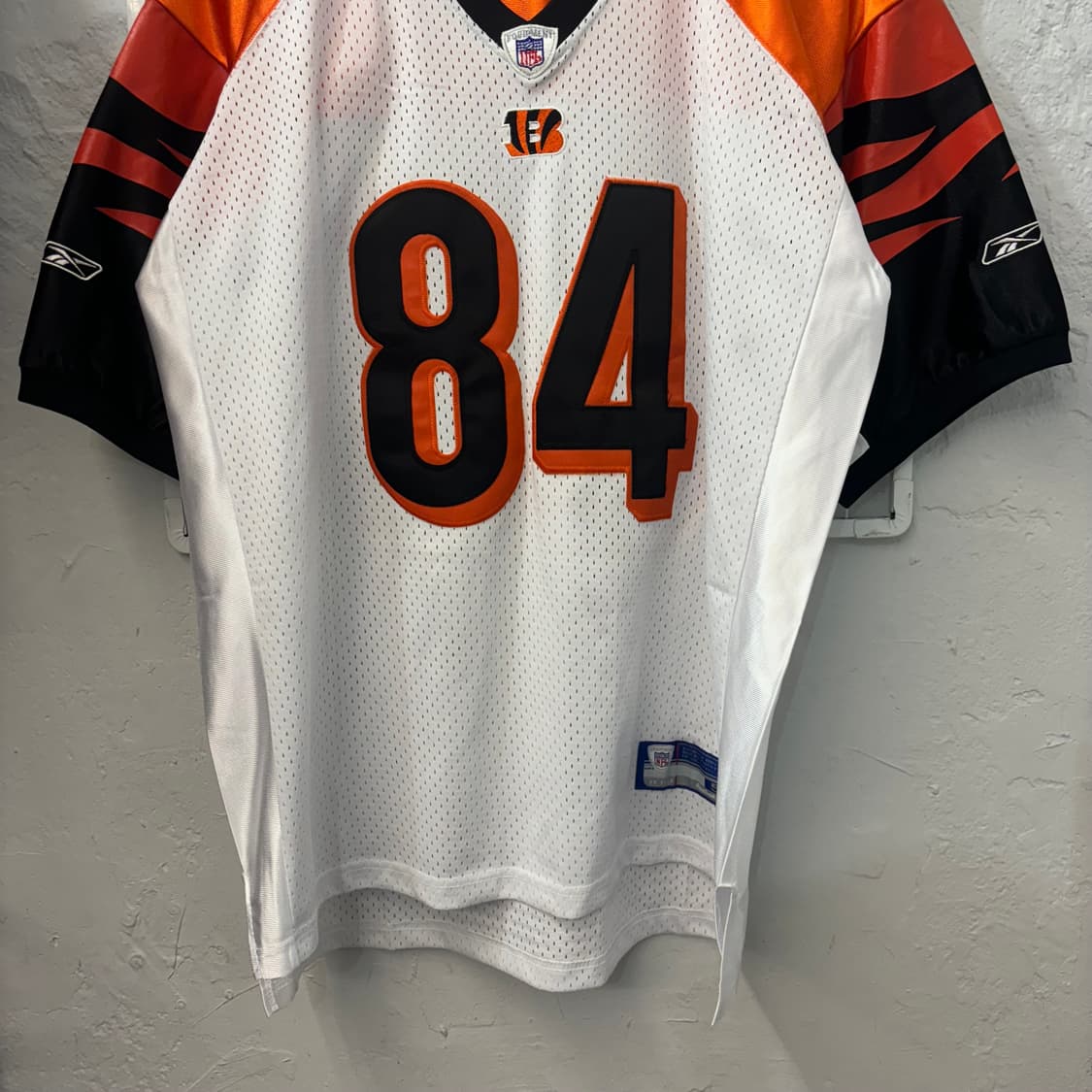 NFL X 리복 신시내티 뱅골스 화이트 오렌지 럭비져지 2XL 상품이미지4