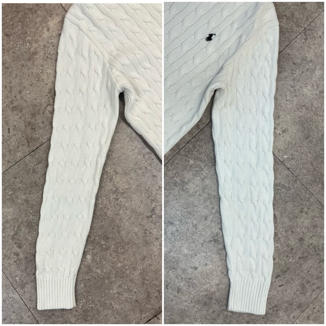 폴로 랄프로렌 꽈배기 니트 화이트 XL #csz3771 상품이미지6